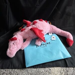 100% authentic!! Jellycat Heart Dragon Plush Toy